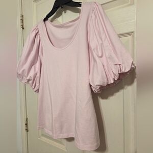 Old Navy Women's Pink Short Puff Sleeve Top. Cotton Spandex Blend  Size 2XL